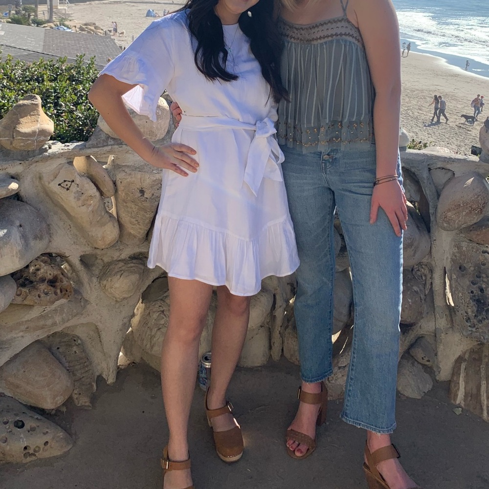 UO White Ruffle Dress